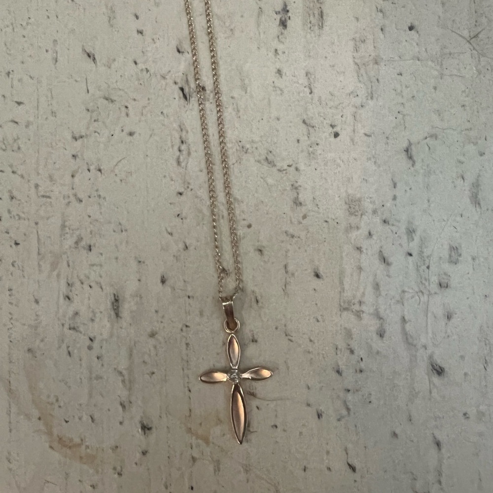Gold cross necklace
